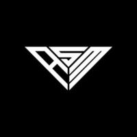 asm brief logo creatief ontwerp met vector grafisch, asm gemakkelijk en modern logo in driehoek vorm geven aan.