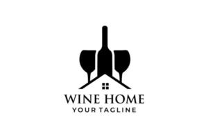 wijn huis bar club logo sjabloon vector
