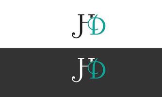 alfabet letters initialen monogram logo hd, dh, h en d vector