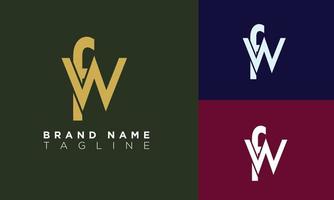 alfabet letters initialen monogram logo fw, wf, f en w vector