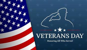veteranen dag met Amerikaans vlag, modern ontwerp vector