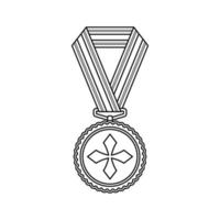 kleur bladzijde met medaille voor kinderen vector