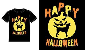 labrador retriever in pompoen grappig gelukkig halloween t-shirt vector