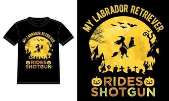 mijn labrador retriever ritten jachtgeweer halloween t-shirt vector