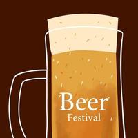 bier festival gestileerde illustratie mok van bier Aan donker bruin achtergrond vector