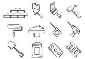 Set Van Metselgereedschap Vector