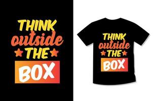 denken buiten de doos typografie motiverende t-shirt ontwerp vector