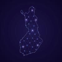 digitaal netwerk kaart van Finland. abstract aansluiten lijn en punt vector