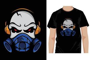 gas- masker schedel e-sport en sport mascotte logo ontwerp in modern illustratie concept voor team insigne, embleem en t-shirt afdrukken. vector