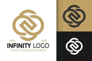 abstract brief n oneindigheid logo ontwerp, merk identiteit logos vector, modern logo, logo ontwerpen vector illustratie sjabloon