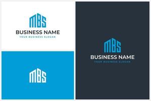 mbs huis logo ontwerp vector