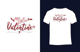 Valentijn vector t-shirt ontwerp met silhouetten, typografie, afdrukken, vector illustratie