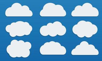 wolken pictogrammen reeks Aan blauw achtergrond. wolk symbool voor uw website en mobiel app. vector illustratie. eps 10.