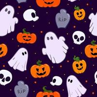 patroon met hallowen voorwerpen vector