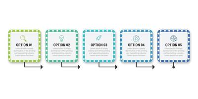 presentatie zakelijke infographic sjabloon met 5 opties vector