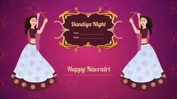 dandiya vector banier, gelukkig navratri.