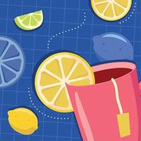 geneeskrachtig thee en citroen vector