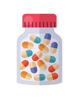 medisch pot met capsules vector