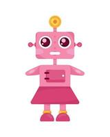 roze vrouw robot vector