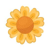 schattig geel zonnebloem vector