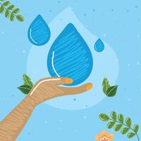 hand- met water druppels vector