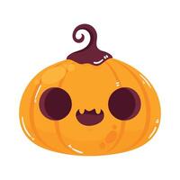 halloween pompoen kawaii vector