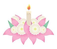loy krathong roze bloemen decoratie vector