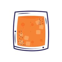 oranje tropisch cocktail glas vector