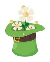 elf van Ierse folklore hoed met bloemen vector