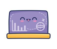 laptop computer kawaii stijl vector