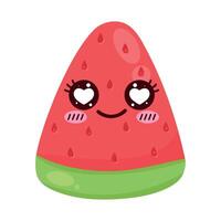 watermeloen kawaii fruit vector