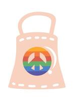 handtas met lgtbi vrede symbool vector