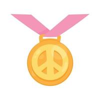 medaille prijs met vrede symbool vector