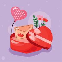 valentijnsdag hart geschenk doos vector