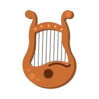 houten harp musical instrument vector