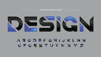 blauw en zwart gesneden modern gaming typografie vector