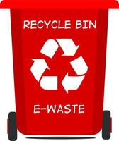 recycle verspilling bakken vector illustratie rood kleur