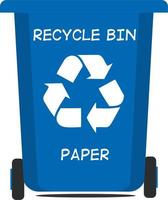 recycle verspilling bakken vector illustratie blauw kleur