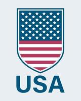 Amerikaans vlag in de schild logo vector illustratie. Verenigde Staten van Amerika schild.