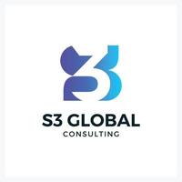 logo s3 globaal overleg plegen voor bedrijf bedrijf vector
