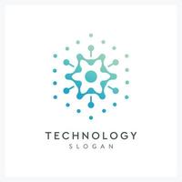 abstract zeshoek technologie logo voor industrie en bedrijf vector