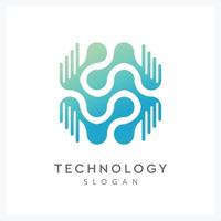 technologie inspiratie logo met moleculair symbool vector