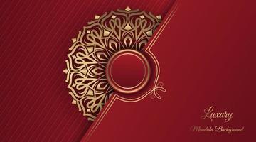 rood luxe achtergrond, met goud mandala decoratie vector