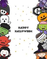 leuke halloween karakter achtergrond banner cartoon afbeelding vector