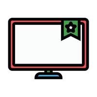toezicht houden op scherm icoon - online aan het leren vector