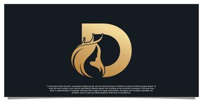 monogram logo ontwerp eerste brief d voor bedrijf met Dames schoonheid concept premie vector