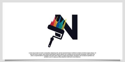 logo ontwerp eerste brief n voor bedrijf met verf kleur vector