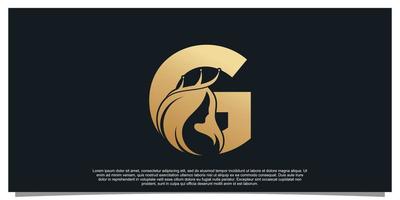 monogram logo ontwerp eerste brief g voor bedrijf met Dames schoonheid concept premie vector