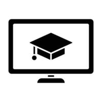 diploma uitreiking pet icoon - online aan het leren vector