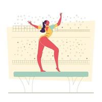 vrouw gymnast karakter vector